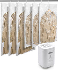 Hanging Vacuum Storage Bags for Clothes, Hand Pump Included