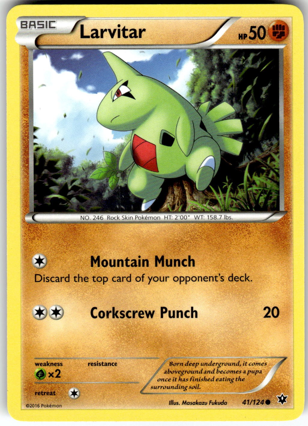Larvitar (41) XY - Fates Collide 41/124 2016 NM