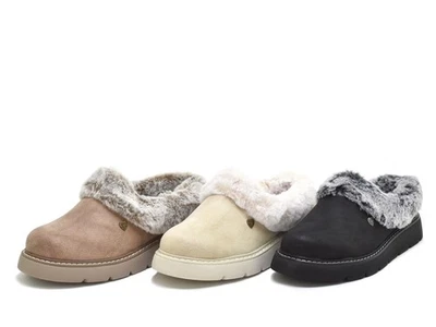 Skechers Bobs Keepsakes Lite-Cozy Blend Womens Slipper Clog Comfy Faux-Fur Lined