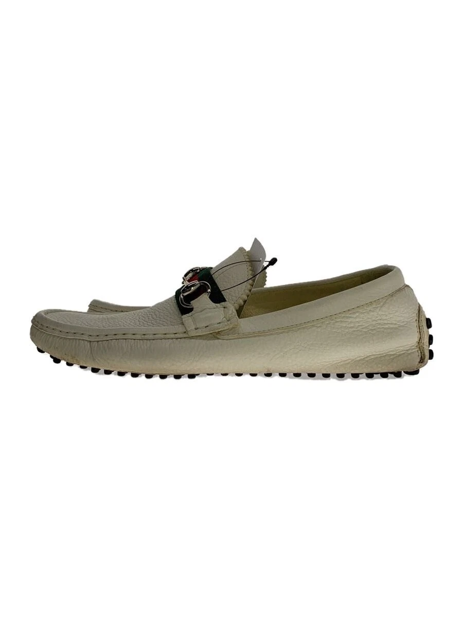 Mocassins Gucci UK5 cuir blanc chaussures décontractées à enfiler