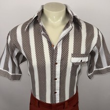 Vtg 60s 70s Capri Shirt Polyester Disco Club Saturday Night Fever Nik Mens Large