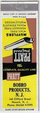 Vintage Matchbook Cover Bobro Products Newark NJ Ph MA 4-9393 . Pratt