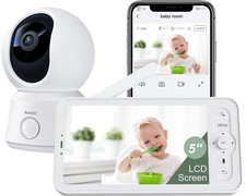 Smart Baby Monitor with Camera and Audio, 1080P PTZ Camera with 5-inch Screen...