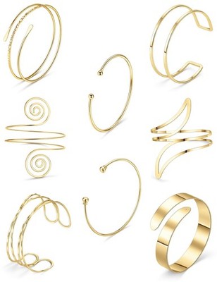 Arm Cuff Bracelet for Women Arm Layered Cuff Bangles Adjustable Coil Swirl Ar...