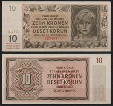 [31704] - PROTEKTORAT BÖHMEN und MÄHREN, 10 Kronen, Serie 15N, 08.07.1942, Grabo