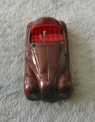 Vtg 1940s Schuco Examico 4001 Windup Metal Car Dark Red Original