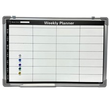 Weekly Planner Organiser Whiteboard Dry Wipe Magnetic Notice Board with Magnets