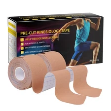Kinesiology Tape 40 Count Precut Strips for Muscle Pain Relief  Support