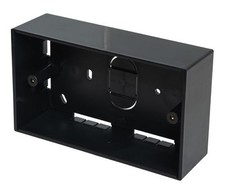 20x 45mm DEEP BLACK Double Gang BACKBOX ABS Wall Mount Pattress Back Box 2 GANG