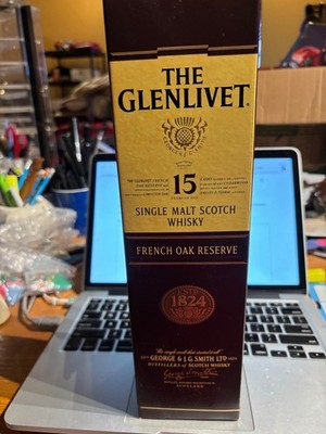 RARE   Empty Decorative Glenlivet 15 Years of Age Single Malt Scotch Whisky Box