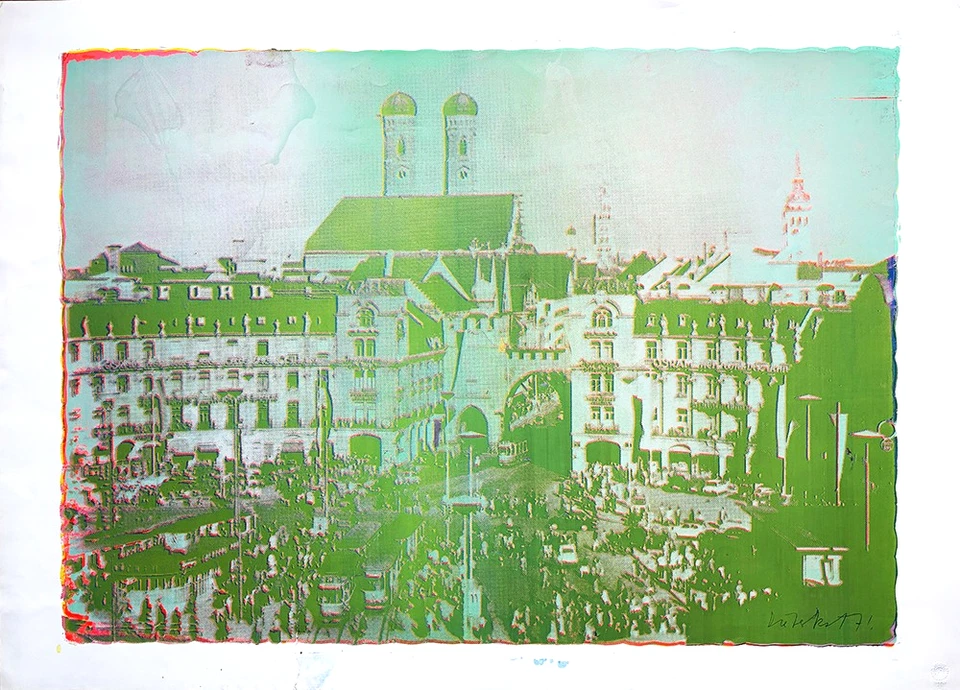 München,  1971, Siebdruck / Grüntöne / Dieter Roth 197, signiert