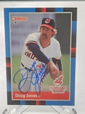 1988 Donruss #588 Rookie RC DOUG JONES Cleveland Indians Signed Autographed Card. rookie card picture