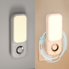 Plug In PIR Motion Sensor LED Night Light Hallway Emergency Torch Rechargeable