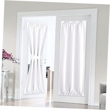 Blackout Curtain for French Door - Thermal 25"W x 66"L Pack of 1 Pure White