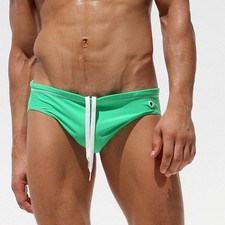Men's Solid Color Swim Briefs Swimsuit Bikini Surfboard Beach Short Swimwear HOT