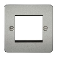 Knightsbridge 2G Modular Flache Platte Blende GebüRstetes Chrom FP2GBC