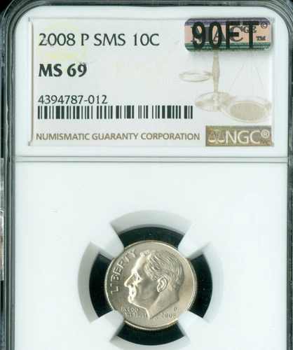 2008 P ROOSEVELT DIME NGC MS69 SMS MAC 90FT FINEST & SPOTLESS   *