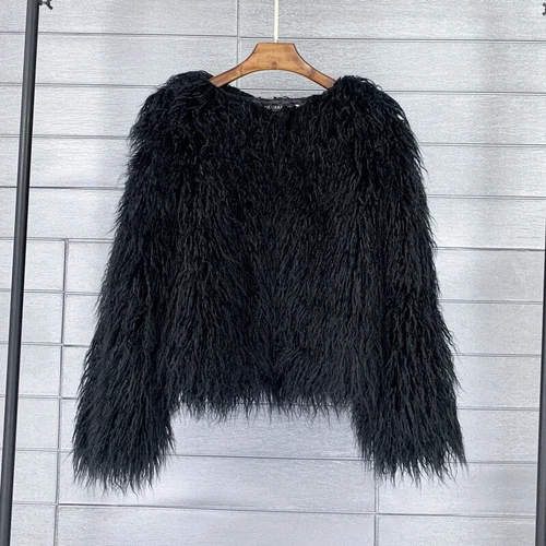 Short Fit Women Shaggy Faux Fur Coat Winter Warm Jacket Fluffy Cardigan Outwear - Bild 28 von 53