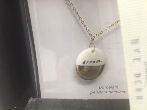 RAE DUNN DREAM Mug And Porcelain Necklace Gift Set New Boxed LL New - Picture 2 of 3