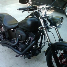 Black Bullet Tri Bar 5.75" Headlights For Harley Sportster Dyna Softail Chopper