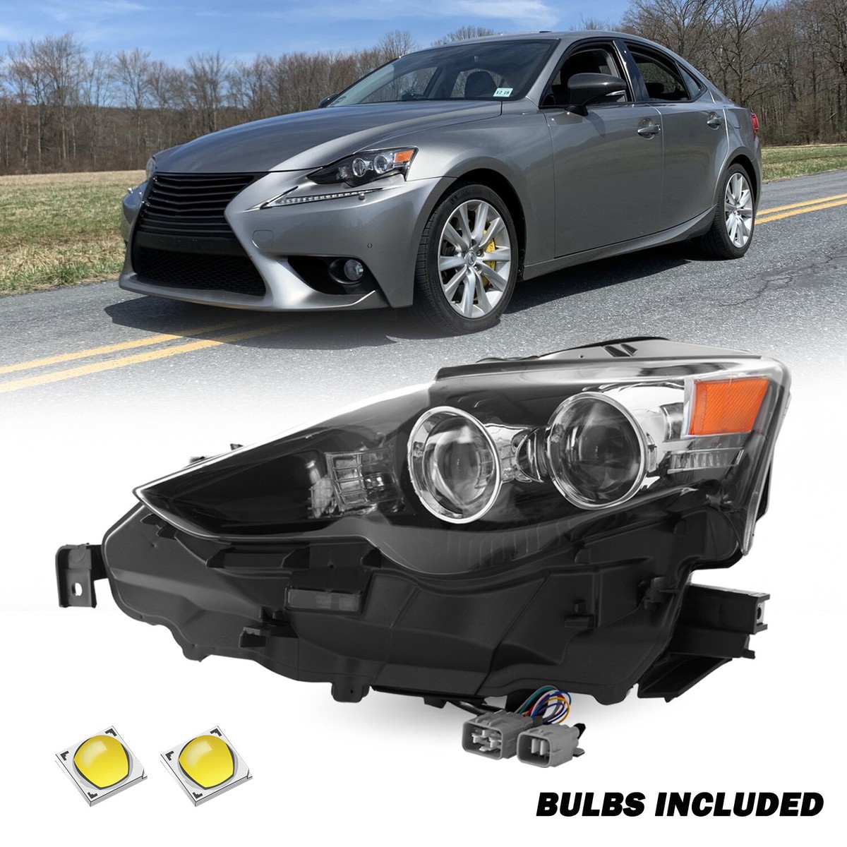 LEXUS IS ヘッドライト Amazon | HCMOTIONZ レクサス IS ヘッドライト三眼LED 左右