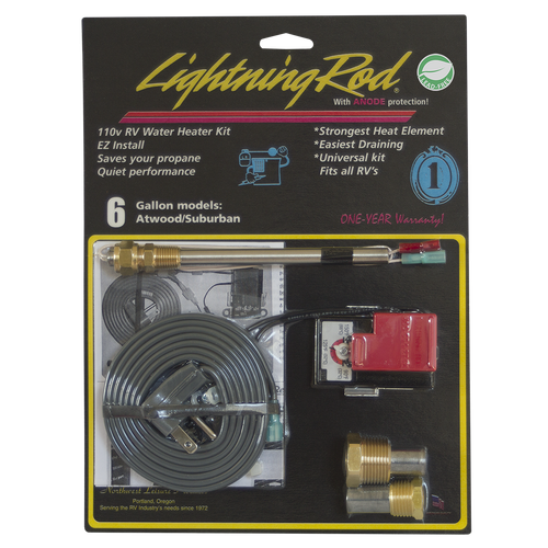 Electric RV Water Heater Conversion Kit LIGHTNING ROD 6 Gallon Suburban