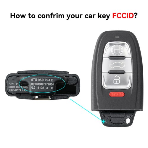 BLADE CUT by PHOTO Remote Car Key For Audi A1 A3 A4 Q5 Q7 FCC:IYZFBSB802 315MHz - Imagen 3 de 11