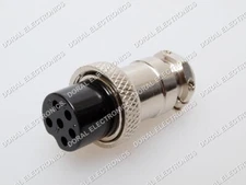 5 PCS 6 Pin Ham & CB Radio MIC Microphone Connector Female Plug Solder Type