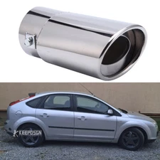 Chrome Car Exhaust Pipe Tip Rear Tail Throat Muffler Stainless For Ford Focus RT