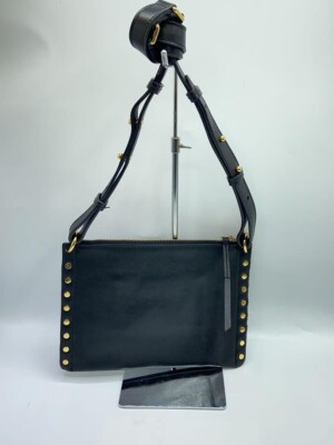 Isabel Marant Studded Shoulder Bag Purse Leather in Black USED Good Condition