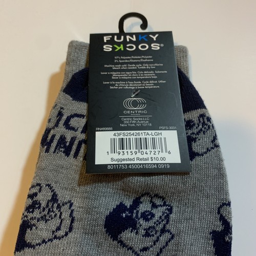 Funky Socks Mens Dogs Bulldogs Crew Shoe Size 6-12 Grey Blue Centric PSFS-3031 - Imagen 5 de 5