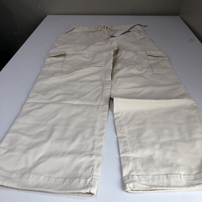 Angel Kiss Womens Drawstring Cargo Pants Tan Size L