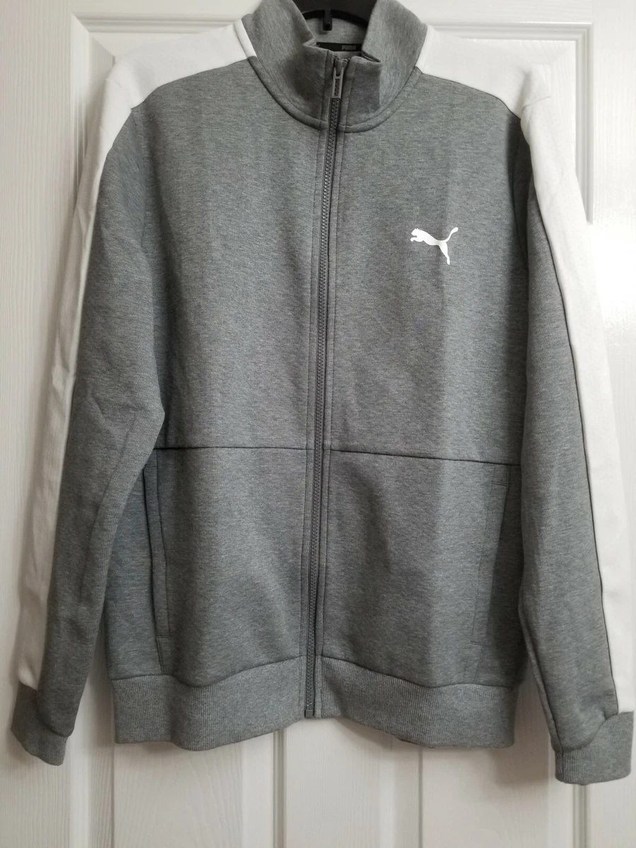 Puma Gray Full Zip Stand Up Collar Sweatshirt Men's Size M NEW