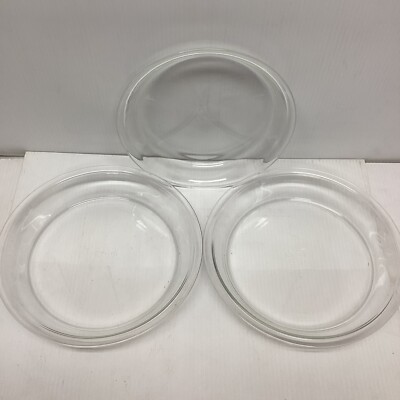 Vintage PYREX Clear Round Baking Pie Plate Dishes~210/209