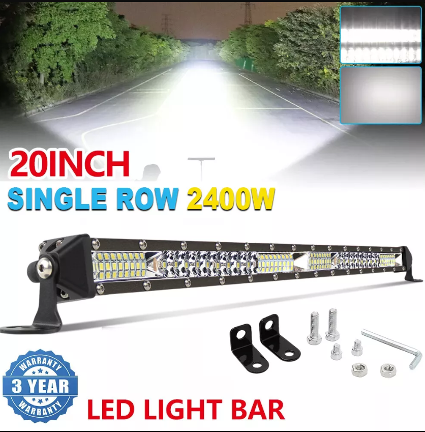 20inch 2400W Led Light Bar Spot Flood Combo Offroad Boat UTE Truck SUV ATV 21''