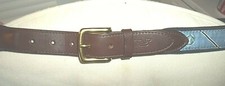 Vineyard Vines Blue Fabric  Leather Belt - Sz 30 - Fast Shipping. Made In USA.