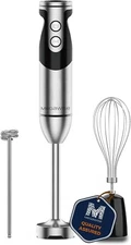 MegaWise Pro Titanium Reinforced 3-in-1 Immersion Hand Blender 12 Speeds - Black