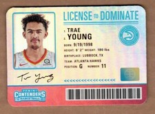 2019-20 PANINI CONTENDERS LICENSE TO DOMINATE #28 TRAE YOUNG