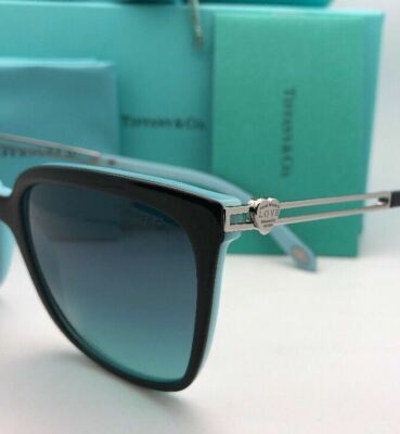 New TIFFANY & CO. Sunglasses TF 4138 8055/9S 54-19 Black & Blue w