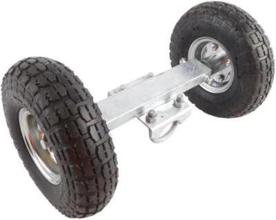 Chain Link 12'' Wide Pneumatic Double Wheel Sliding Gate Roller w/ 10'' Wheels