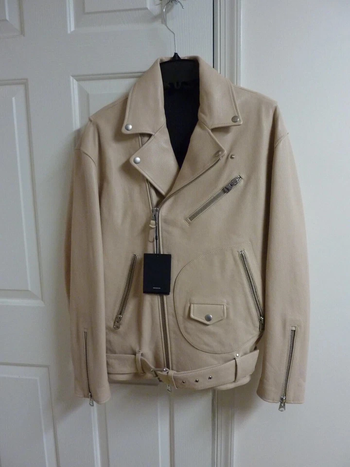 Chaqueta de motociclista de cuero Mackage Clement de gran tamaño R talla: 40/L $1590 nueva con etiquetas