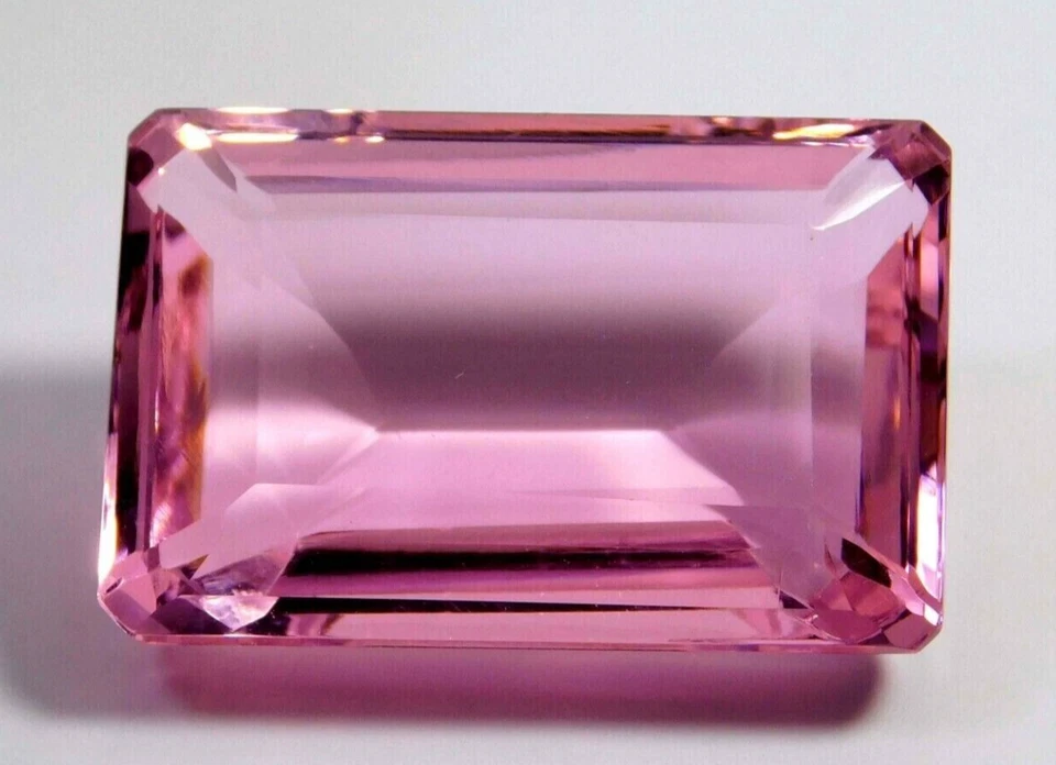 Großer rosa Kunzit 96,55 ct Smaragd facettierter Schliff lose Edelstein Gesch... - Bild 3 von 4