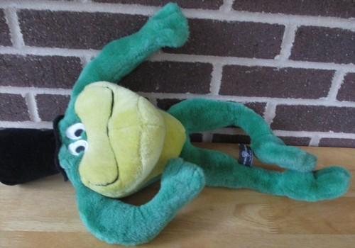 1995 Warner Bros. Jose Frog 18" Tall Green/Yellow Plush Poseable Black Top Hat - Picture 4 of 5