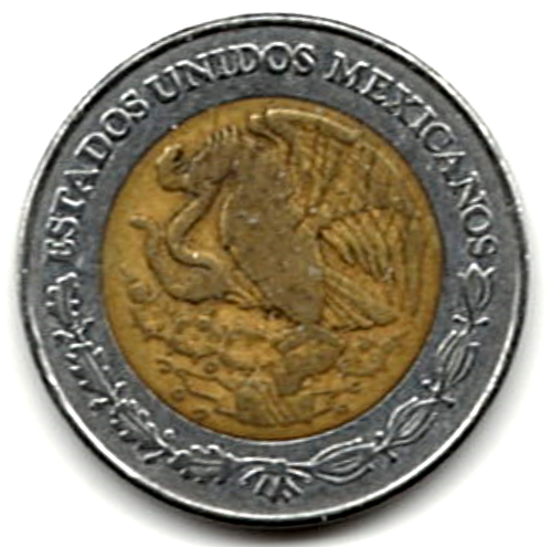 1992 Mexican 2 pesos ~ BIMETALLIC ~ YOU GRADE IT ~ PLEASE SEE THE SCAN stk 160 - Picture 2 of 4