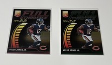 Velus Jones Jr. 2023 Donruss Elite Full Throttle Pink #FT-VJ & Green #FT-VJ