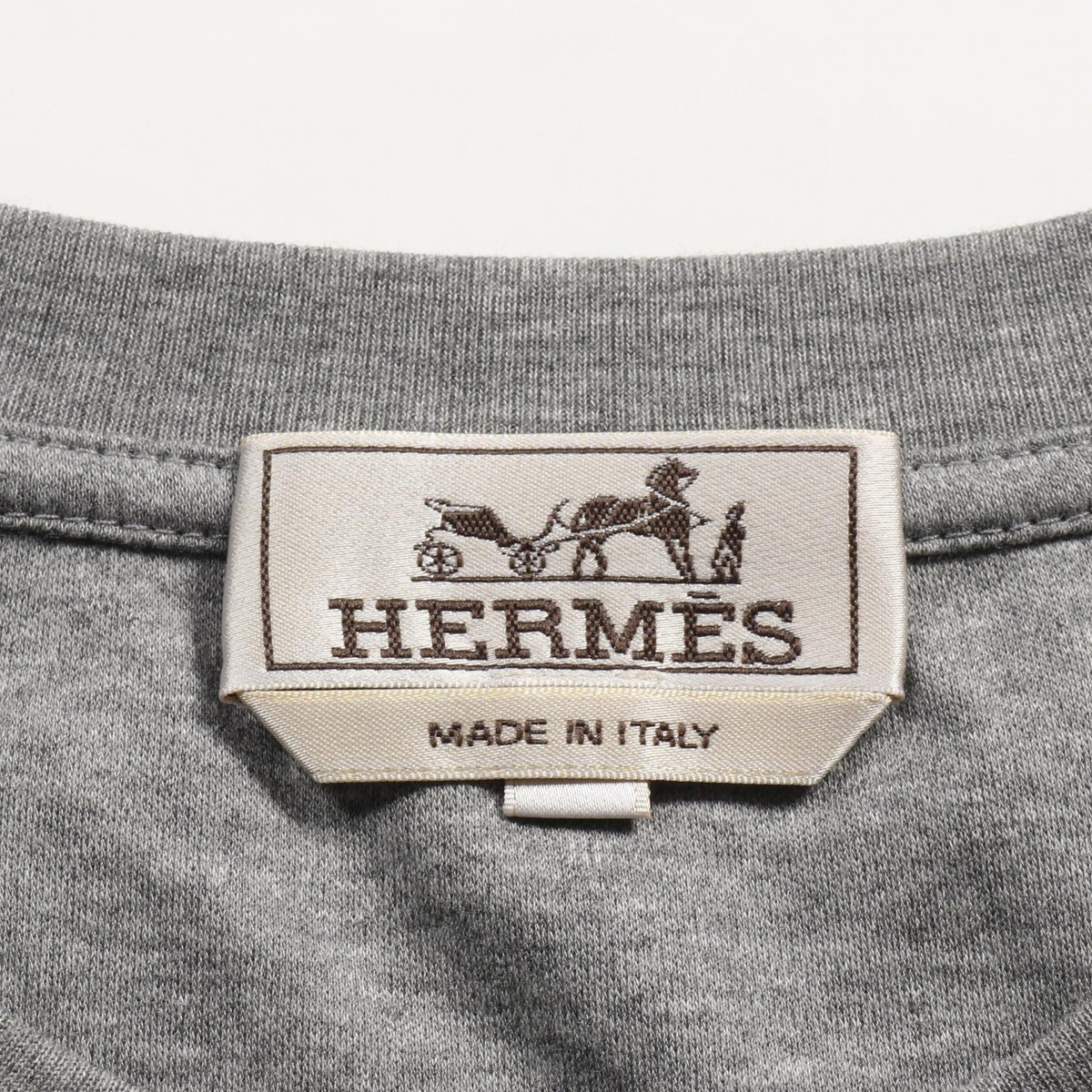 HERMES H-puzzle T-shirt H557930HA cotton Gray Used mens size