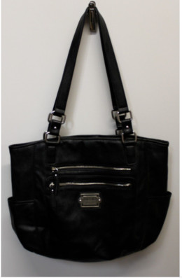 Nicole Miller Black Leather Handbag with lots of Room to Put Stuff size Large
