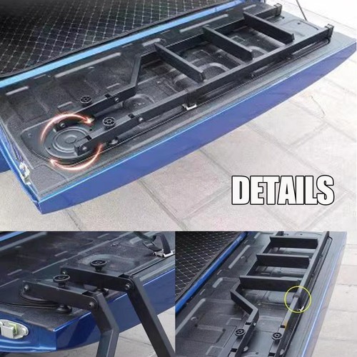 360° Rotated Foldable Tailgate Ladder Step For Ford Ranger 2015-2018 T7 PX2 MK2 - Picture 2 of 13