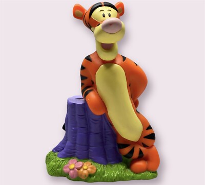 Vintage Disney Tigger PVC Coin Bank 8 1/2  Collectible Retro