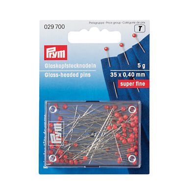 Prym superfeine Glasstifte 0,40 x 35 mm - 5 g rot